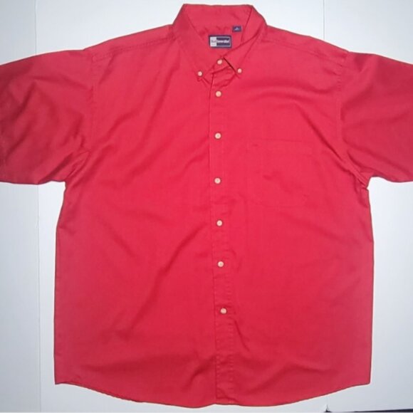 Blue Generation Mens Red Short Sleeve Button Up One Pocket Shirt Size XL - Picture 1 of 11
